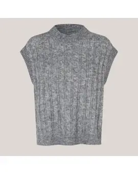 FinnLL Knit Vest SL, strik vest i grå - Veste