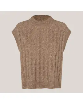 FinnLL Knit Vest SL, strik vest i camel - Veste