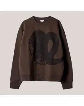 Lala Berlin Sweatshirt 3 i brun med sort hjerte - Lala Berlin