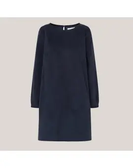CarlaLL Short Dress, mørkeblå fløjls kjole - Kjoler