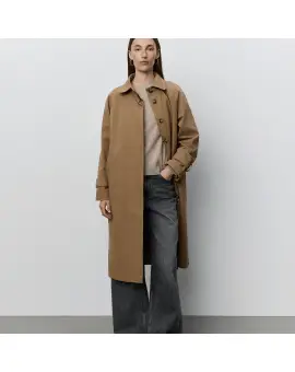 EniseSW Coat, Trenchcoat med afslappet pasform i camel - Sofie Schnoor