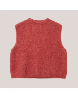 Chaleco Knit Vest, strik vest i hindbær pink - UDSALG