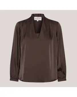 Jody Blouse – Semi Rich Dark Brown - Skjorter & Bluser
