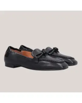 Billi Bi A9419 loafer i sort skind med knude foran - Sko, Loafers og ballarinaer