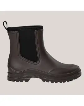 JodieSW Rubber Boot med neoprenforing i brun - Støvler