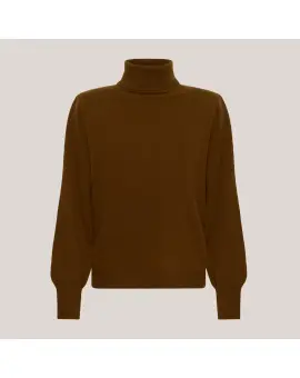 MWJola Rollneck Pullover, højhalset uld strik i camel - Sweaters & Strik