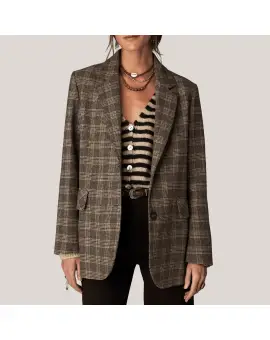 Camarón Blazer London Plaid, ternet jakke i brune nuancer - Blazer