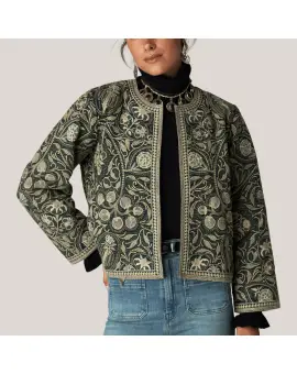 Abu Jacket Jade, broderet jakke i grøn - Blazer