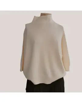 M3025954 Marmo knit, Viscose strik i cream med korte ærmer - Imperial
