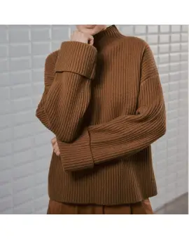 WBLCaroline LS Sweater i camel med høj hals - Sweaters & Strik