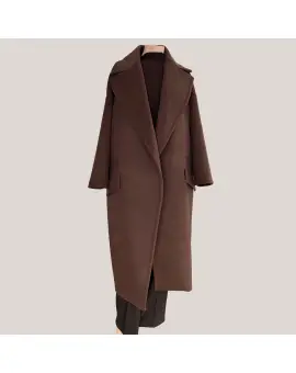 KG26MKG CHOCO Coat, lang oversize frakke i chokolade brun - Imperial