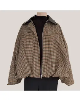 VHT8MEH Beige/Moro kort jakke med tern - Imperial