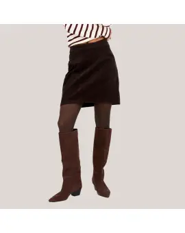 IVY-Sign Cord Mini Skirt - Expresso Brown -
