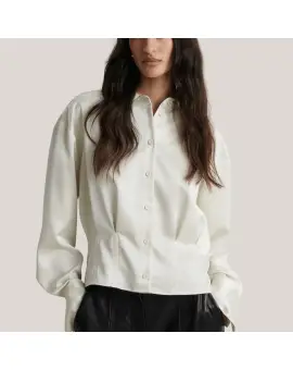 Opala Shirt, off. white satin skjorte - Nyheder